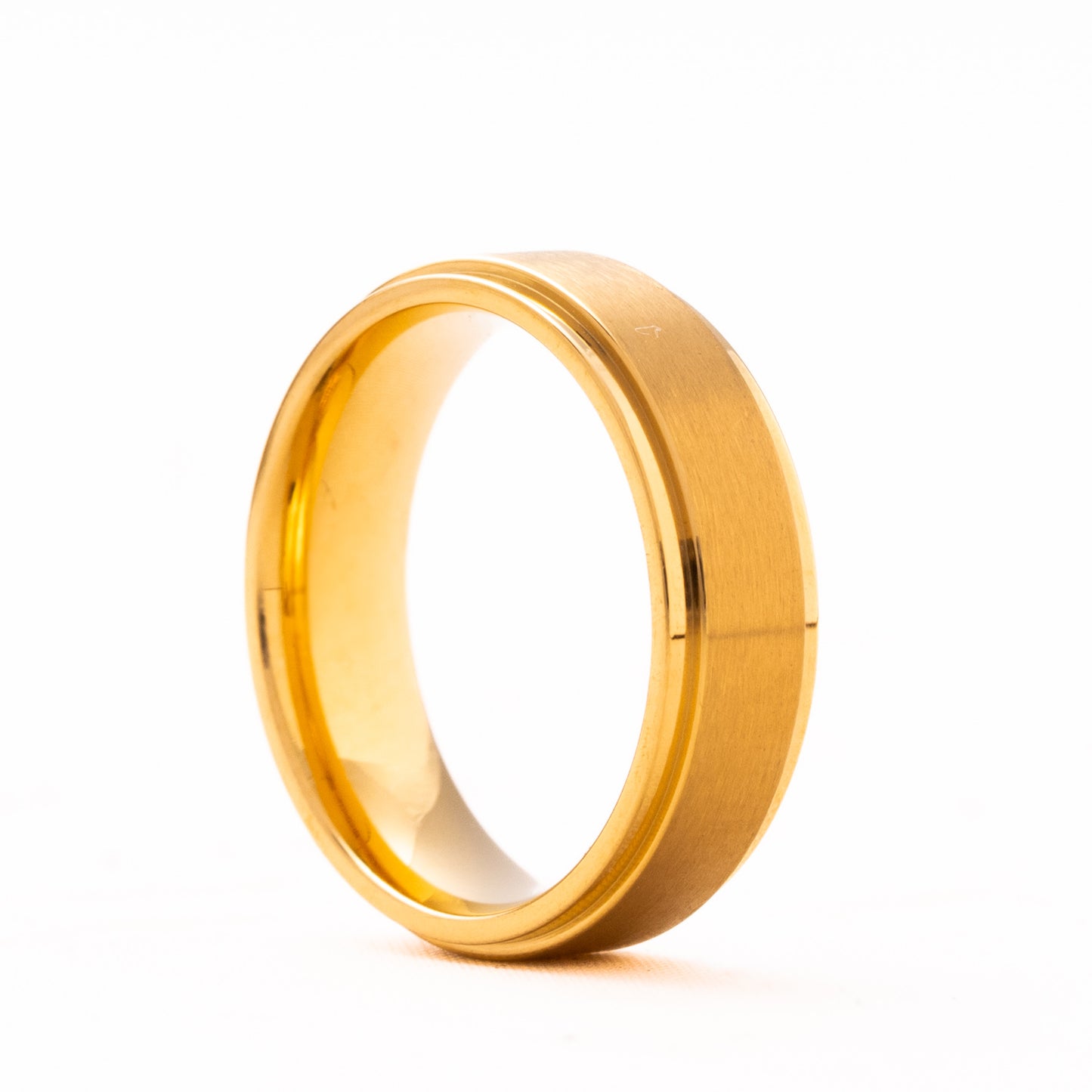ANILLO TUNGSTENO GOLD CEPILLADO. IMPERIUM