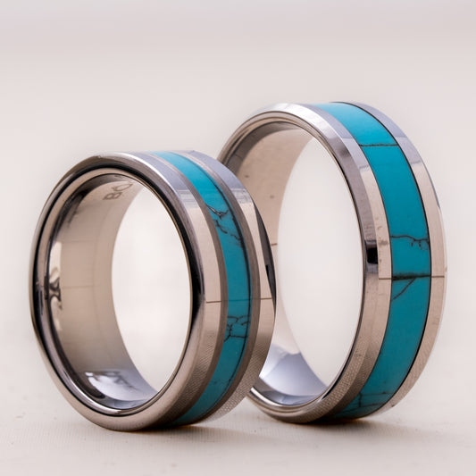 ANILLO DE TUNGSTENO MACIZO. CIELO