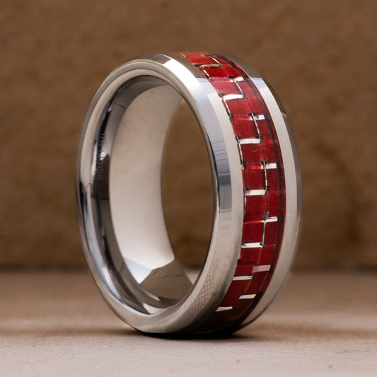ANILLO TUNGSTENO Y FIBRA. RUBRUM