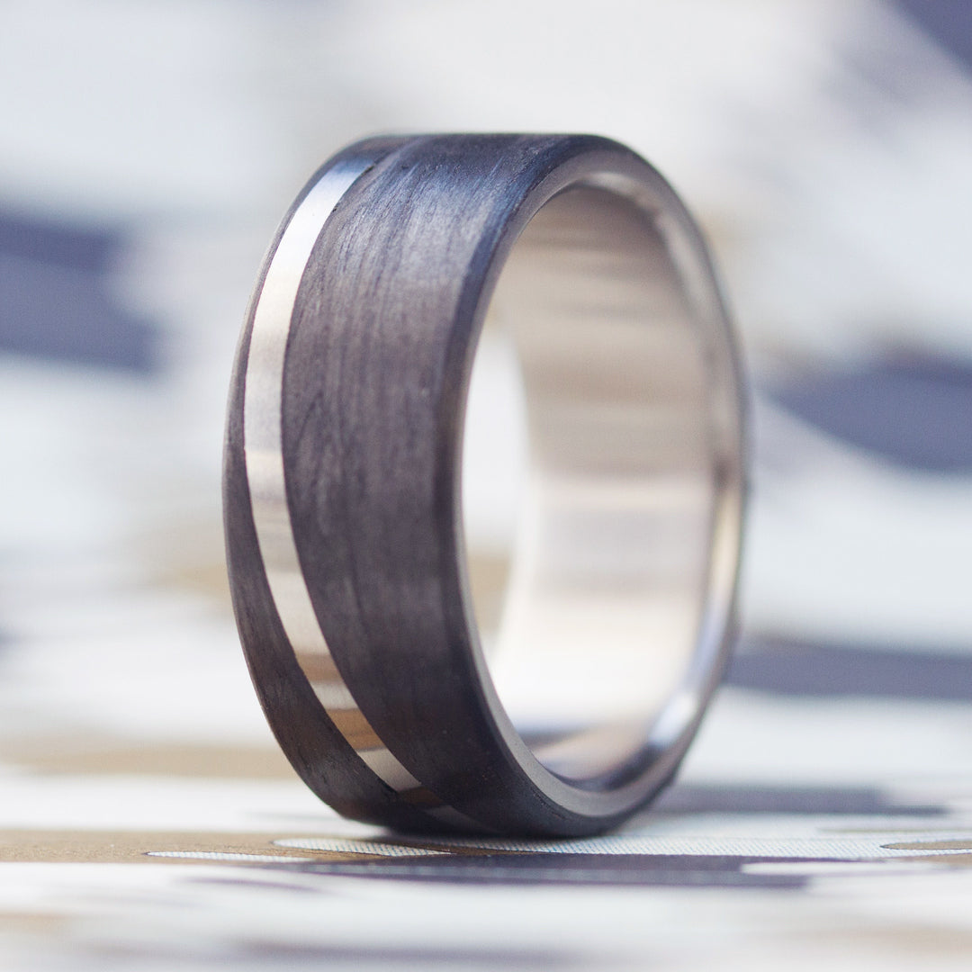 ANILLO DIAGONAL FIBRA DE CARBONO Y TITANIO