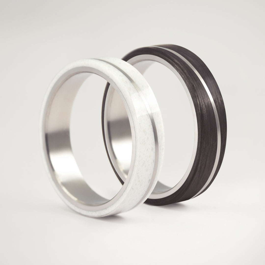ANILLO DIAGONAL FIBRA DE CARBONO Y TITANIO