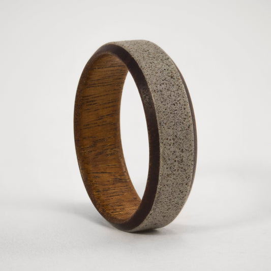 ANILLO CONCRETO GRIS Y MADERA BISELADO