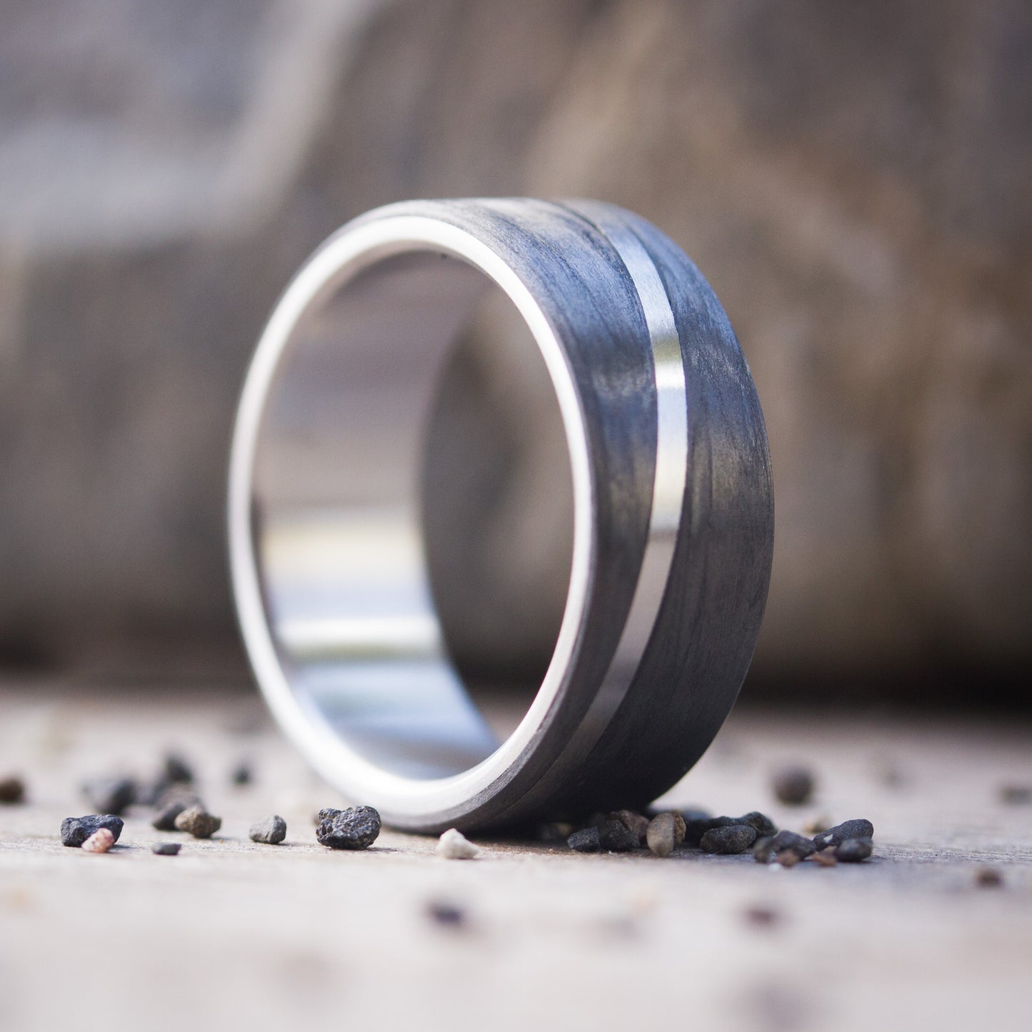 ANILLO DIAGONAL FIBRA DE CARBONO Y TITANIO