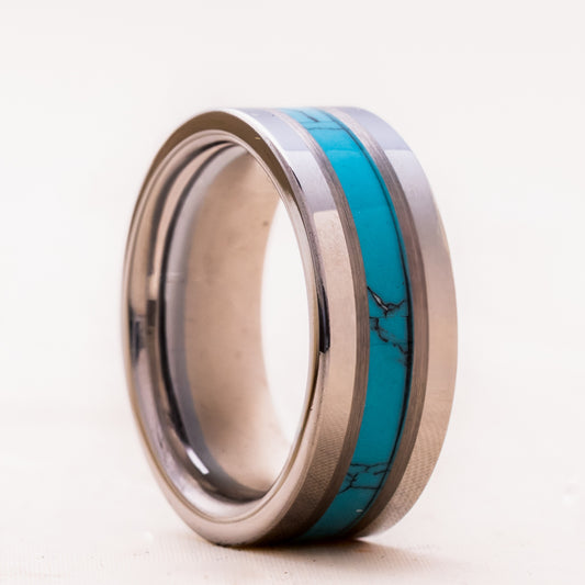 ANILLO DE TUNGSTENO MACIZO. CIELO