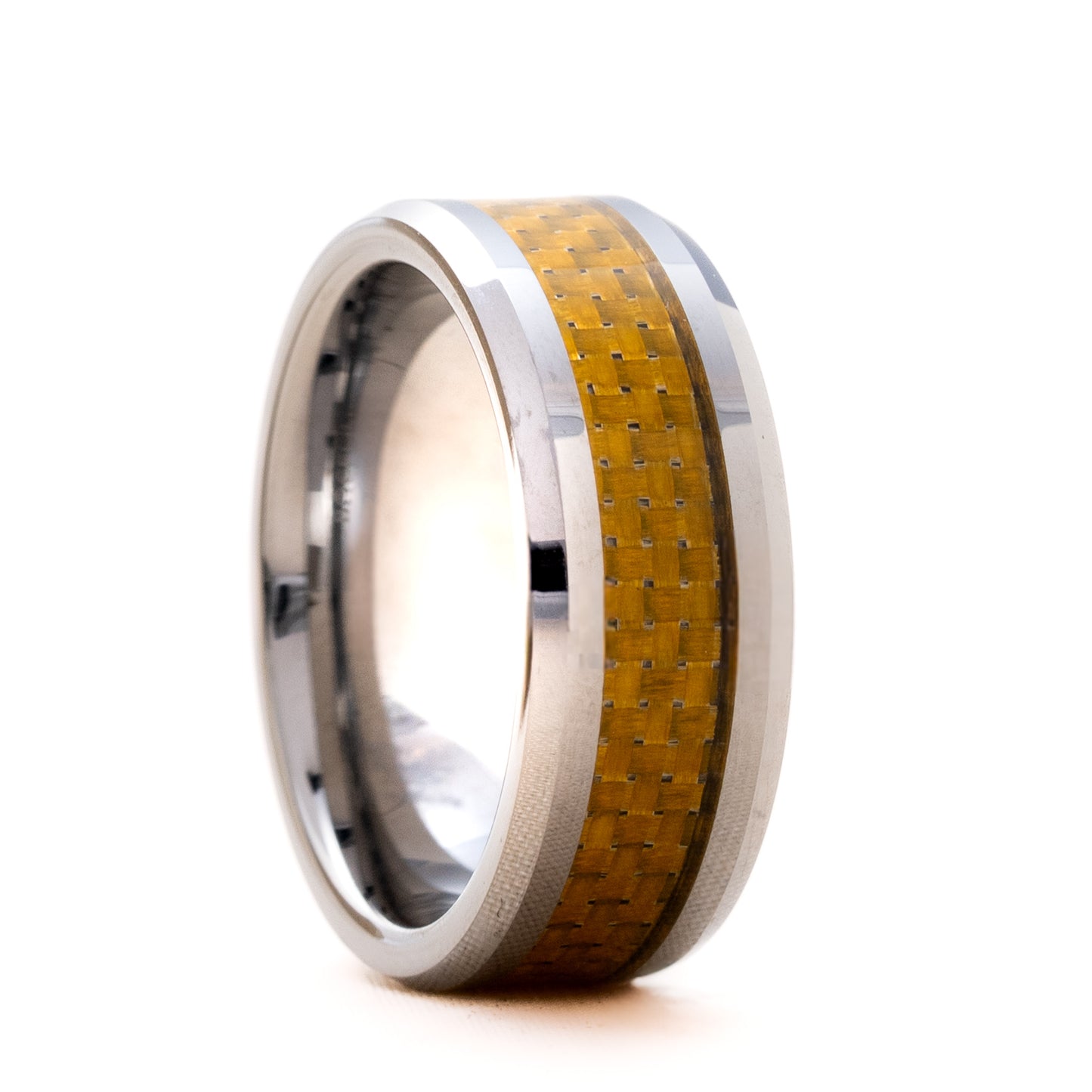 ANILLO TUNGSTENO Y FIBRA. ANCESTRAL BROWN