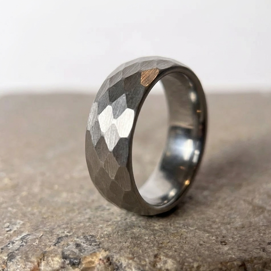 ANILLO TUNSGTENO. ALPHA GRIS