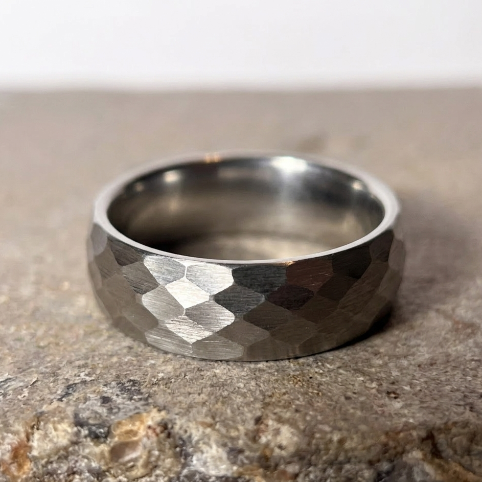 ANILLO TUNSGTENO. ALPHA GRIS