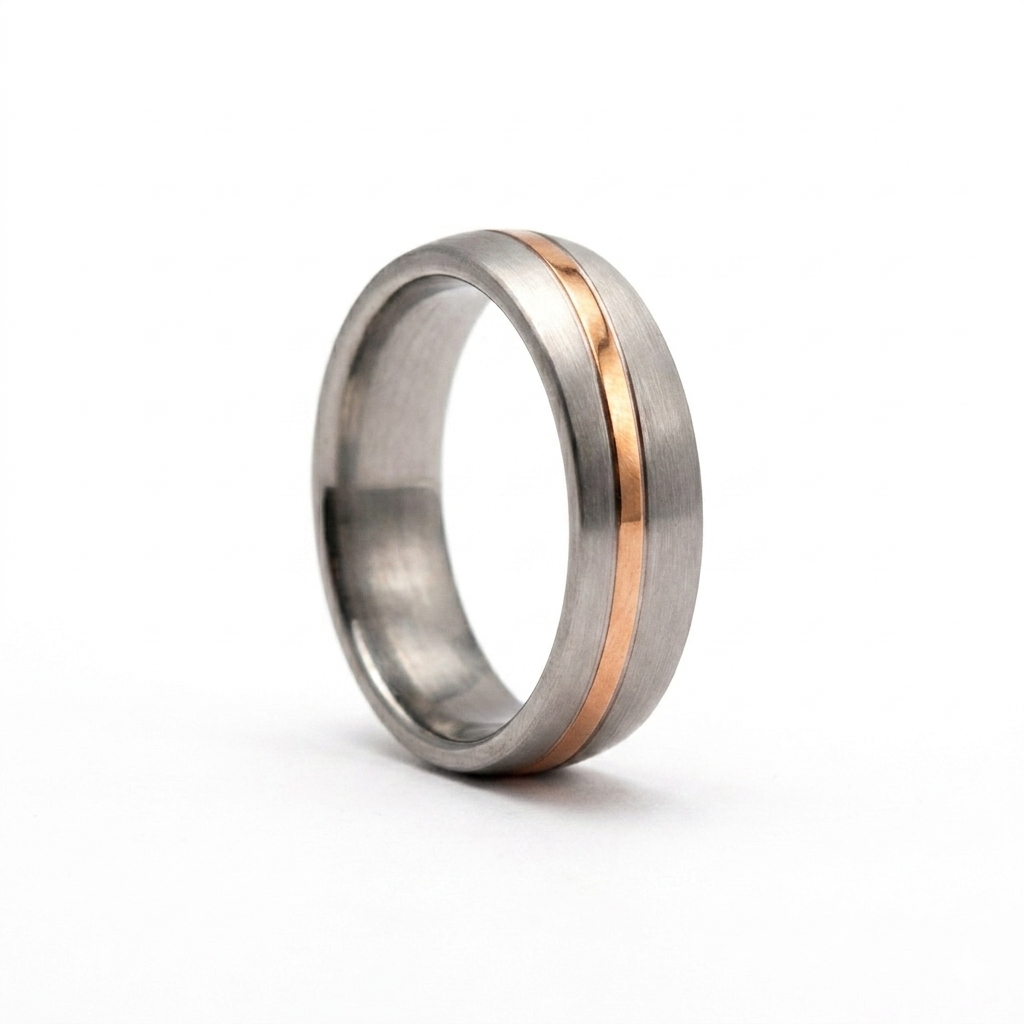 ANILLO TITANIO PULIDO. ROSE
