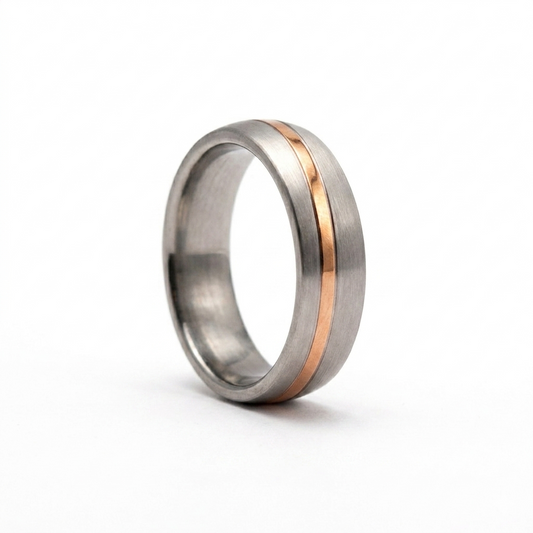 ANILLO TITANIO PULIDO. ROSE