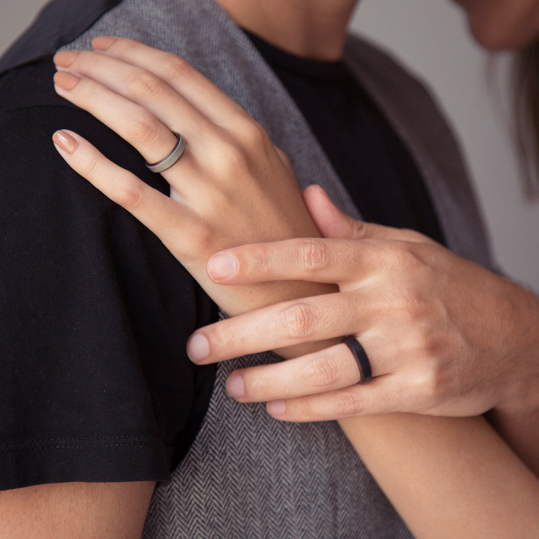 ANILLO CONCRETO GRIS Y MADERA BISELADO